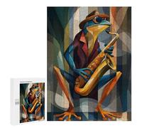 Puzzle Difficile pour Adultes 500 PCS Jazz Toad - Sax & Swagger in Cubist Color Puzzles pour Adultes - Jeu Familial - pour S'amuser en Famille - Un pour Les Amateurs De Jeux 500 PCS