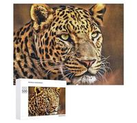 Puzzle Difficile pour Adultes 500 PCS Leopard Portrait Wild Beauty Puzzles pour Adultes, Jouet, Décoration Murale, Défi Éducatif De Course De Vitesse Manuelle 500 PCS