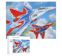 Puzzle Difficile pour Adultes 500 PCS Mikoyan MiG29 Jet War Casse-tête pour Adultes, Jeu De Réflexion, Cadeau d'anniversaire, Cadeaux, 500 PCS