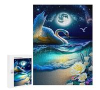 Puzzle Difficile pour Adultes 500 PCS Moonlit Swan Serenity Puzzles pour Adultes, Jouet, Décoration Murale, Défi Éducatif De Course De Vitesse Manuelle 500 PCS