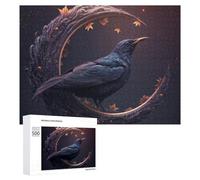 Puzzle Difficile pour Adultes 500 PCS Mystic Raven in Moonlit Artwork Puzzles pour Adultes, Jouet, Décoration Murale, Défi Éducatif De Course De Vitesse Manuelle 500 PCS