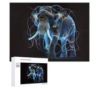 Puzzle Difficile pour Adultes 500 PCS Neon Elephant Artwork Puzzles pour Adultes, Jouet, Décoration Murale, Défi Éducatif De Course De Vitesse Manuelle 500 PCS