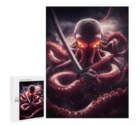 Puzzle Difficile pour Adultes 500 PCS Octopus Samurai Animal Casse-tête pour Adultes, Jeu De Réflexion, Cadeau d'anniversaire, Cadeaux, 500 PCS