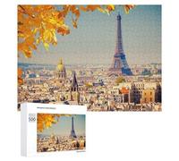 Puzzle Difficile pour Adultes 500 PCS Paris Eiffel Tower Autumn Scenery Puzzles pour Adultes, Jouet, Décoration Murale, Défi Éducatif De Course De Vitesse Manuelle 500 PCS