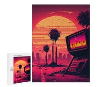Puzzle Difficile pour Adultes 500 PCS Post-Apocalyptic Retro Sunset Puzzles pour Adultes, Jouet, Décoration Murale, Défi Éducatif De Course De Vitesse Manuelle 500 PCS