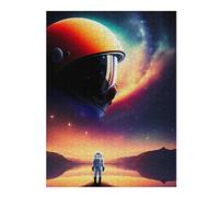 Puzzle Difficile pour Adultes 52x38cm/1000pcs Astronaut Gazing at Planets -3 Puzzles pour Adultes - Jeu Familial - Une Œuvre d'art Stimulante À Compléter 52x38cm/1000pcs