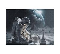 Puzzle Difficile pour Adultes 52x38cm/1000pcs Astronaut Playing Chess on The Moon Puzzle pour Adultes, Jouet Anti-Stress, Cadeau d'anniversaire pour Les Amis Et La Famille 52x38cm/1000pcs