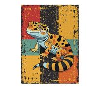 Puzzle Difficile pour Adultes 52x38cm/1000pcs Cartoon Gecko with Retro Background Puzzles pour Adultes, Jouets Anti-Stress, Décoration Intérieure, Cadeau d'anniversaire, Cadeaux, 52x38cm/1000pcs