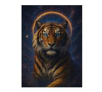 Puzzle Difficile pour Adultes 52x38cm/1000pcs Celestial Tiger Portrait Casse-tête pour Adultes, Jeu De Réflexion, Décoration Murale, Cadeau d'anniversaire, Cadeaux, 52x38cm/1000pcs
