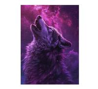 Puzzle Difficile pour Adultes 52x38cm/1000pcs Cosmic Wolf Galaxy Casse-tête pour Adultes, Jeu De Réflexion, Décoration Murale, Cadeau d'anniversaire, Cadeaux, 52x38cm/1000pcs