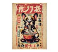 Puzzle Difficile pour Adultes 52x38cm/1000pcs Dog Eating Ramen Japanese Poster Style Casse-tête pour Adultes, Jeu De Réflexion, Décoration Murale, Cadeau d'anniversaire, Cadeaux, 52x38cm/1000pcs