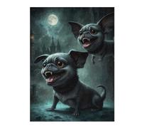 Puzzle Difficile pour Adultes 52x38cm/1000pcs Dracula Pug Casse-tête pour Adultes, Jeu De Réflexion, Décoration Murale, Cadeau d'anniversaire, Cadeaux, 52x38cm/1000pcs