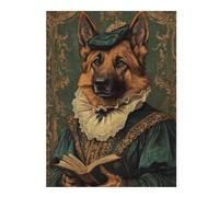 Puzzle Difficile pour Adultes 52x38cm/1000pcs German Shepherd in Renaissance Attire Classic Dog Art Puzzle, Jouet, Décoration Murale, Motif À Assembler, pour Les Jeux 52x38cm/1000pcs