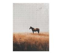 Puzzle Difficile pour Adultes 52x38cm/1000pcs Lone Horse in Field Puzzle, Jouet, Décoration Murale, Motif À Assembler, pour Les Jeux 52x38cm/1000pcs