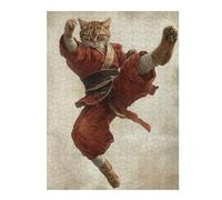 Puzzle Difficile pour Adultes 52x38cm/1000pcs Martial Arts Kung Fu Shaolin Cat Puzzle, Jouet, Décoration Murale, Motif À Assembler, pour Les Jeux 52x38cm/1000pcs