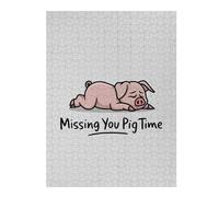 Puzzle Difficile pour Adultes 52x38cm/1000pcs Missing You Pig Time Puzzles pour Adultes, Jouets Anti-Stress, Décoration Intérieure, Cadeau d'anniversaire, Cadeaux, 52x38cm/1000pcs