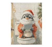 Puzzle Difficile pour Adultes 52x38cm/1000pcs Penguin Reading on Toilet Casse-tête pour Adultes, Jeu De Réflexion, Décoration Murale, Cadeau d'anniversaire, Cadeaux, 52x38cm/1000pcs