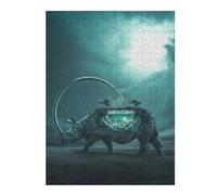 Puzzle Difficile pour Adultes 52x38cm/1000pcs Rhino with Aquatic Habitat Puzzle, Jouet, Décoration Murale, Motif À Assembler, pour Les Jeux 52x38cm/1000pcs