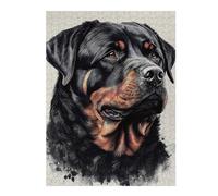 Puzzle Difficile pour Adultes 52x38cm/1000pcs Rottweiler Drawing Dog Puzzle, Jouet, Décoration Murale, Motif À Assembler, pour Les Jeux 52x38cm/1000pcs