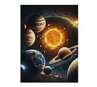 Puzzle Difficile pour Adultes 52x38cm/1000pcs Solar System Painting Puzzles pour Adultes - Jeu Familial - Une Œuvre d'art Stimulante À Compléter 52x38cm/1000pcs