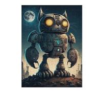 Puzzle Difficile pour Adultes 52x38cm/1000pcs Steampunk Robot Cat Art Puzzle pour Adultes - Jeu Manuel - Décoration Parfaite pour Les Amateurs De Jeux 52x38cm/1000pcs