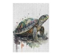 Puzzle Difficile pour Adultes 52x38cm/1000pcs Turtle Watercolor Casse-tête pour Adultes, Jeu De Réflexion, Décoration Murale, Cadeau d'anniversaire, Cadeaux, 52x38cm/1000pcs