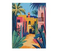 Puzzle Difficile pour Adultes 52x38cm/1000pcs Vibrant Moroccan Street Minimalist Art Puzzles pour Adultes - Jeux De Détente - Analyse Et Logique - Défi Éducatif 52x38cm/1000pcs