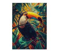 Puzzle Difficile pour Adultes 52x38cm/1000pcs Vibrant Tropical Toucan in Lush Jungle Puzzles pour Adultes - Jeu Manuel - Une Œuvre d'art - Un pour Les Amateurs De Jeux 52x38cm/1000pcs