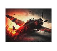 Puzzle Difficile pour Adultes 52x38cm/1000pcs Warplane in Flames Aerial Battle Scene Puzzle pour Adultes, Casse-tête, Jeu De Rapidité, pour Les Joueurs 52x38cm/1000pcs