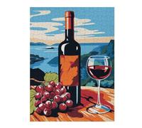 Puzzle Difficile pour Adultes 52x38cm/1000pcs Wine and Grapes Still Life Puzzles pour Adultes, Jouets Anti-Stress, Décoration Intérieure, Cadeau d'anniversaire, Cadeaux, 52x38cm/1000pcs
