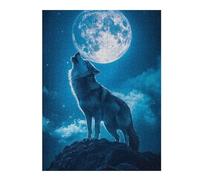 Puzzle Difficile pour Adultes 52x38cm/1000pcs Wolf Howling at The Moon Puzzle pour Adultes - Jeu Manuel - Décoration Parfaite pour Les Amateurs De Jeux 52x38cm/1000pcs