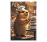 Puzzle Difficile pour Adultes 75x50cm/1000pcs Animal Capybara Chef Decorating Cake Cat Puzzle pour Adultes, Jeu De Réflexion, Décoration Intérieure, Défi Éducatif 75x50cm/1000pcs
