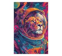 Puzzle Difficile pour Adultes 75x50cm/1000pcs Astronaut Lion Space Casse-tête pour Adultes, Jeu De Réflexion, Décoration Murale, Cadeau d'anniversaire, Cadeaux, 75x50cm/1000pcs