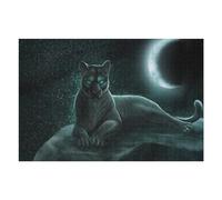 Puzzle Difficile pour Adultes 75x50cm/1000pcs Black Panther Under The Moonlit Sky Puzzle pour Adultes, Jouet Anti-Stress, Cadeau d'anniversaire pour Les Amis Et La Famille 75x50cm/1000pcs