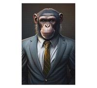 Puzzle Difficile pour Adultes 75x50cm/1000pcs Chimpanzee in Suit Portrait -1 Puzzles pour Adultes, Jouets Anti-Stress, Décoration Intérieure, Cadeau d'anniversaire, Cadeaux, 75x50cm/1000pcs