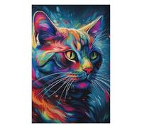 Puzzle Difficile pour Adultes 75x50cm/1000pcs Colorful Abstract Cat Art Puzzle Adulte, Jouet, Décoration Murale, Motif À Assembler, Cadeau pour Les Amis Et La Famille 75x50cm/1000pcs
