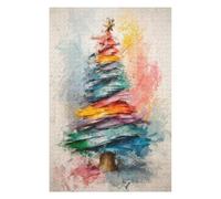 Puzzle Difficile pour Adultes 75x50cm/1000pcs Colorful Christmas Tree Puzzles pour Adultes, Jeux en Famille, Défi Éducatif Difficile 75x50cm/1000pcs