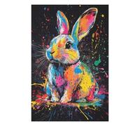 Puzzle Difficile pour Adultes 75x50cm/1000pcs Colorful Rabbit Splash Art Casse-tête pour Adultes, Jeu De Réflexion, Décoration Murale, Cadeau d'anniversaire, Cadeaux, 75x50cm/1000pcs