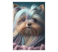 Puzzle Difficile pour Adultes 75x50cm/1000pcs Colorful Yorkshire Terrier Portrait Puzzle pour Adultes - Jeu Manuel - Décoration Parfaite pour Les Amateurs De Jeux 75x50cm/1000pcs