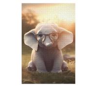 Puzzle Difficile pour Adultes 75x50cm/1000pcs Cute Elephant Read Glasses Puzzle, Jouet, Décoration Murale, Motif À Assembler, pour Les Jeux 75x50cm/1000pcs