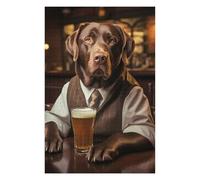 Puzzle Difficile pour Adultes 75x50cm/1000pcs Dog in Suit with Beer Puzzle pour Adultes, Jeu De Réflexion, Décoration Intérieure, Défi Éducatif 75x50cm/1000pcs