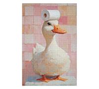 Puzzle Difficile pour Adultes 75x50cm/1000pcs Duck with Toilet Paper Hat Puzzle, Jouet, Décoration Murale, Motif À Assembler, pour Les Jeux 75x50cm/1000pcs