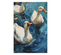Puzzle Difficile pour Adultes 75x50cm/1000pcs Ducks in Blue Water Painting Puzzle, Jouet, Décoration Murale, Motif À Assembler, pour Les Jeux 75x50cm/1000pcs