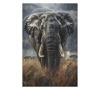 Puzzle Difficile pour Adultes 75x50cm/1000pcs Elephant in Storm Casse-tête pour Adultes, Jeu De Réflexion, Décoration Murale, Cadeau d'anniversaire, Cadeaux, 75x50cm/1000pcs