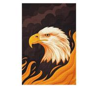 Puzzle Difficile pour Adultes 75x50cm/1000pcs Fierce Eagle Vector Portrait with Fiery Backdrop Puzzle pour Adultes - Jeu Manuel - Décoration Parfaite pour Les Amateurs De Jeux 75x50cm/1000pcs