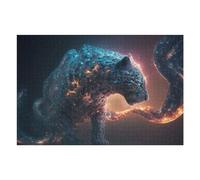 Puzzle Difficile pour Adultes 75x50cm/1000pcs Galactic Leopard Cosmic Majesty Puzzle pour Adultes, Casse-tête, Jeu De Rapidité, pour Les Joueurs 75x50cm/1000pcs