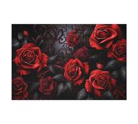Puzzle Difficile pour Adultes 75x50cm/1000pcs Gothic Red Rose Wallpaper-3 Puzzle pour Adultes, Jouet Anti-Stress, Cadeau d'anniversaire pour Les Amis Et La Famille 75x50cm/1000pcs