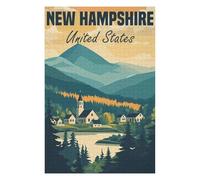 Puzzle Difficile pour Adultes 75x50cm/1000pcs New Hampshire Landscape Casse-tête pour Adultes, Jeu De Réflexion, Décoration Murale, Cadeau d'anniversaire, Cadeaux, 75x50cm/1000pcs