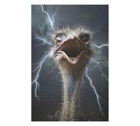 Puzzle Difficile pour Adultes 75x50cm/1000pcs Ostrich Lightning Puzzles pour Adultes, Jouets Anti-Stress, Décoration Intérieure, Cadeau d'anniversaire, Cadeaux, 75x50cm/1000pcs