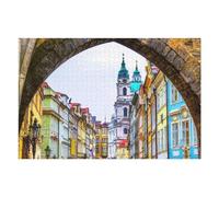 Puzzle Difficile pour Adultes 75x50cm/1000pcs Prague's Colorful Architecture Puzzle pour Adultes, Jouet Anti-Stress, Cadeau d'anniversaire pour Les Amis Et La Famille 75x50cm/1000pcs